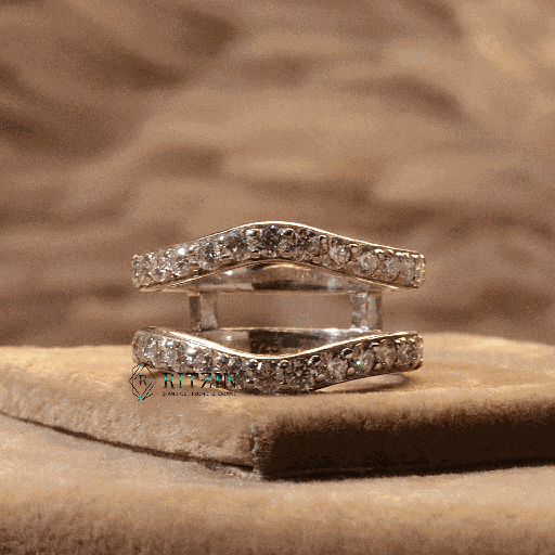 Round Cut Diamond Half Eternity Wedding Band For Women