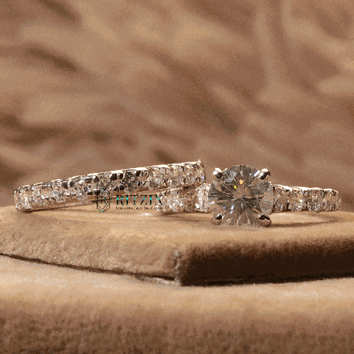 Round Cut Diamond Excellent Style Bridal Set Wedding Band For Women 