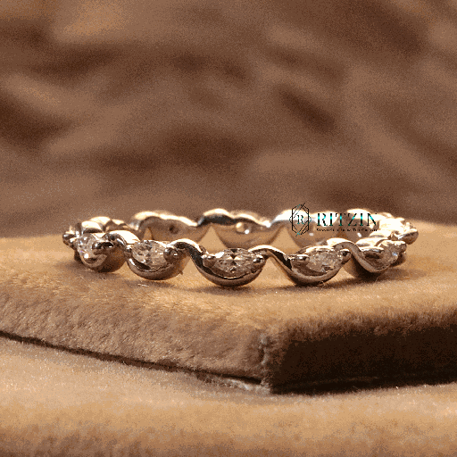 Marquise Cut Diamond Full Eternity Wedding Band For Women
