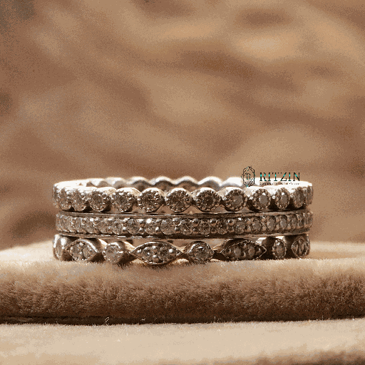 Round Cut Diamond Excellent Style Trio Set Wedding Band For Women 