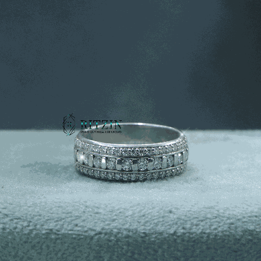 Round Cut Diamond Full Eternity Wedding Band For Women