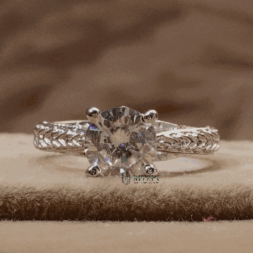 Round Cut Diamond Solitaire Engagement Ring For Women