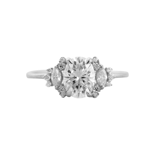 Oval Cut Diamond Unique Style Anniversary Ring for Women