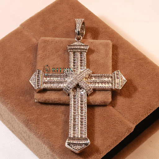 Baguette And Round Cut Diamond Hip Hop Pendent For Men