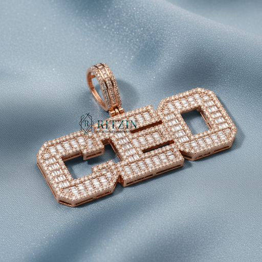 Baguette And Round Cut Diamond Hip Hop Pendent For Men