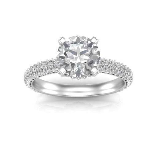 Vintage Round Cut WhiteIn 925 Sterling Silver Ring For Women's Engagement