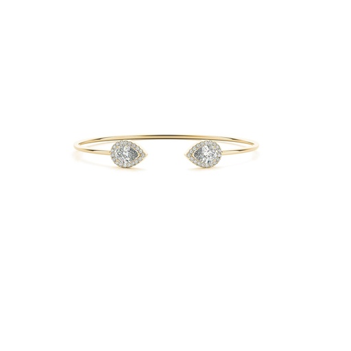 Pear Cut Diamond Halo Style Excellent Style Bangle Bracelet For Women