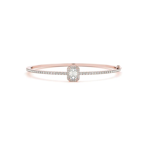 Emerald Cut Diamond Dallas Traditional Bangle Bracelet For Women