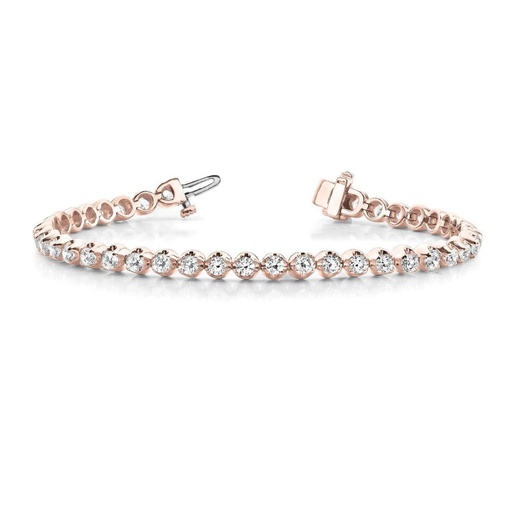 6.50MM Round Cut Diamond Mila In Line Illusion Bracelet For Women