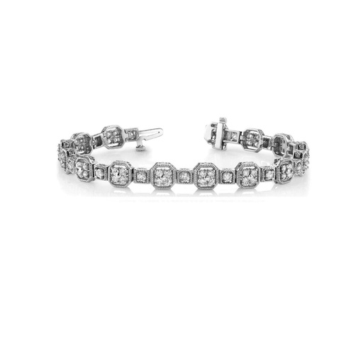 Round Cut Diamond Cherry Vintage Style Tennis Bracelet For Women Excellent Style