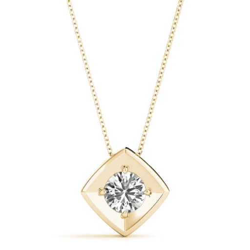 4.00MM Round Cut Diamond Aurelle Bezel Charm Pendant For Women