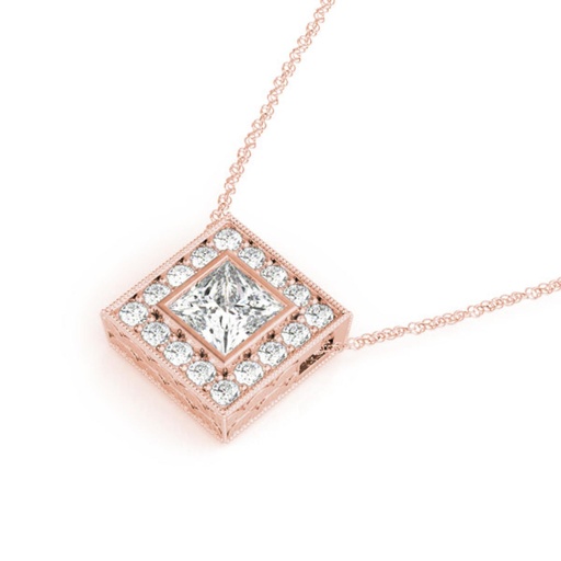 4.00MM Round Cut Diamond Halo Style Excellent Charm Pendant For Every Women/Her Wearing Pendant