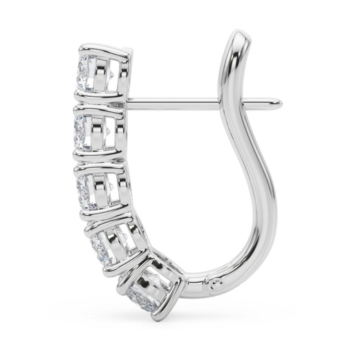 Round Cut Diamond With Latch Back Closure Huggie Earring For Women