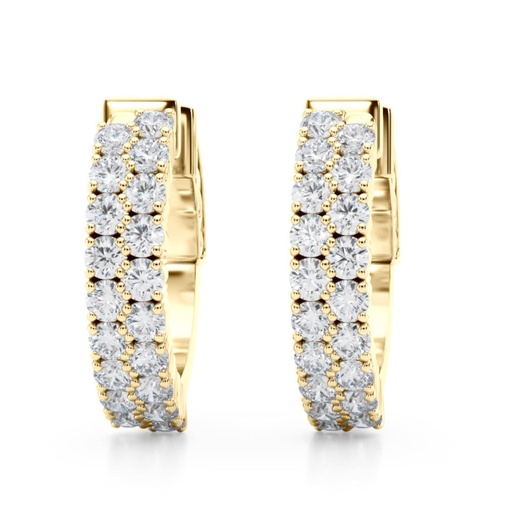 Round Cut Diamond With Spring Clip Closures Huggie Hoop Earring For Women
