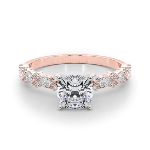 Round And Pear Cut Diamond Solitaire With Accent Engagement Ring For Women