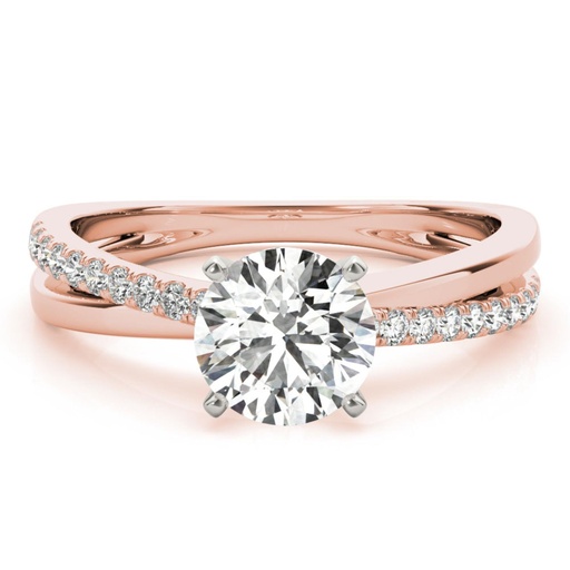 Round Cut Diamond Twisted Style Engagement Ring For Women