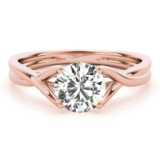 Round Cut Diamond Solitaire Criss Cross Style Engagement Ring For Women
