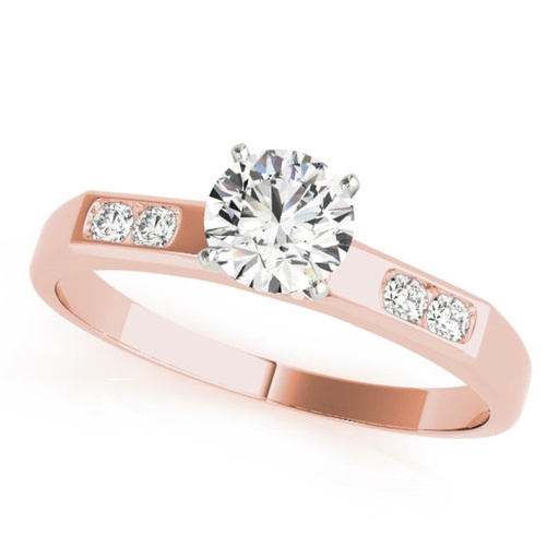Round Cut Diamond Five Stone Style Engagement Ring for Women