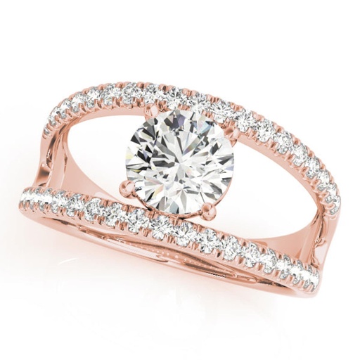 Round Cut Diamond Unique Style Engagement Ring for Her/Women