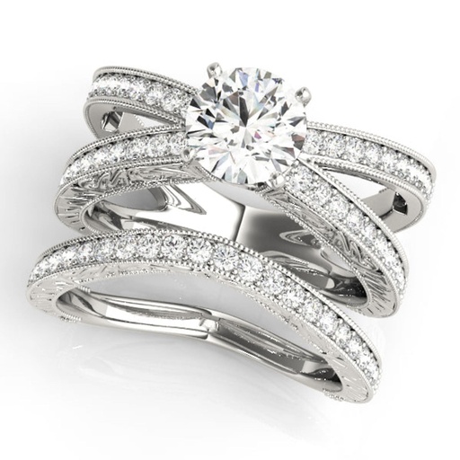 Round Cut Diamond Split Shank Style Bridal Set Wedding Ring for Her/Women/Excellent Style Ring