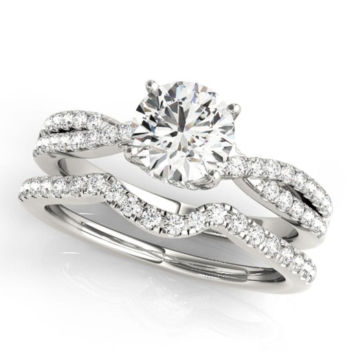 Round Cut Diamond Twisted Style  Bridal Set Wedding Ring for Her/Women