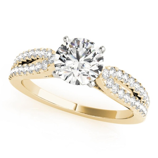 Round Cut Diamond Split Shank Style Engagement Ring For Women
