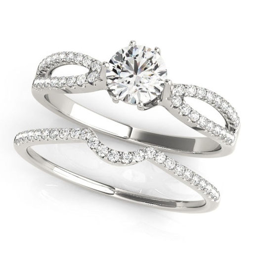 Round Cut Diamond Split Shank Style Bridal Set Ring Wedding Ring for Her/Women
