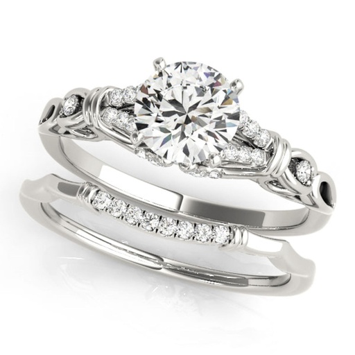 Round Cut Diamond Unique Style Bridal Set Wedding Ring For Her/Women