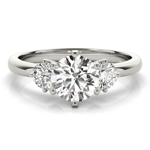 Round Cut Diamond Three Stone Style Engagement Ring for Her/Women