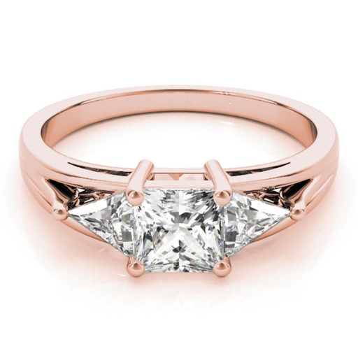 Princess Cut Diamond Three Stone Engagement Ring for Women/Her