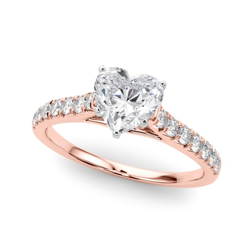 Heart Cut Diamond Solitaire With Accents Engagement Ring for Her/Women
