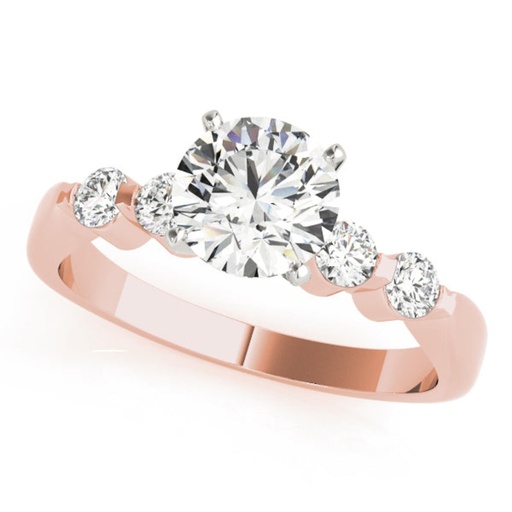 Round Cut Diamond Solitaire With Accents Engagement Ring for Her/Women