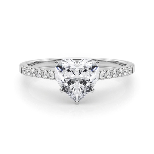 Heart Cut Diamond Solitaire With Accents Engagement  Ring For Women