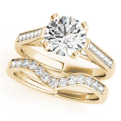 Round Cut Diamond Solitaire With Accents Style Unique And Heavy Design Bridal Set Wedding Ring for Women/Her