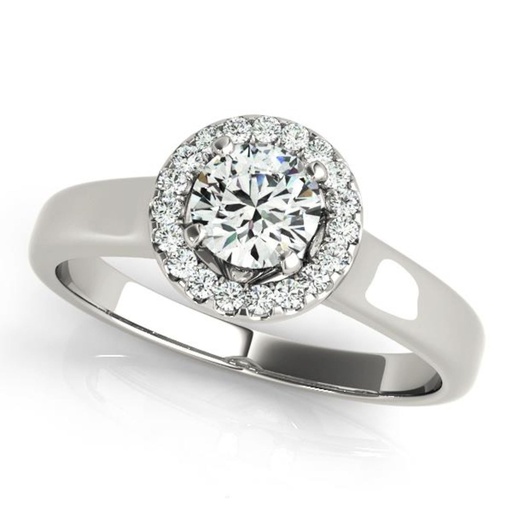 Round Cut Diamond Halo Style Engagement Ring for Her/Women