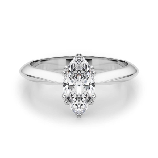 Marquise Cut Diamond Double Prong Set Solitaire Engagement Ring For Women
