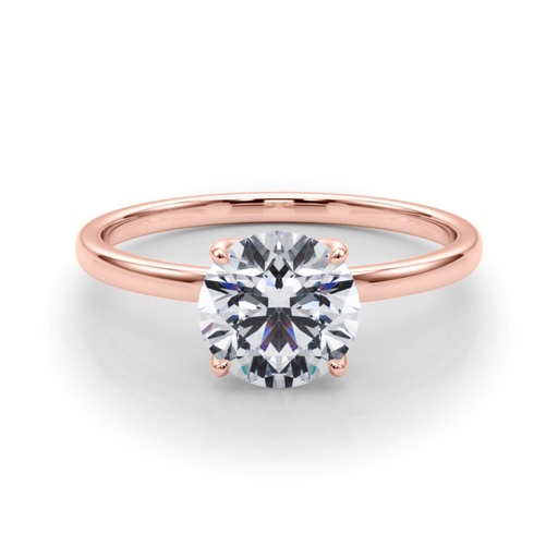 Round Cut Diamond Zinnia Solitaire Engagement Ring For Women