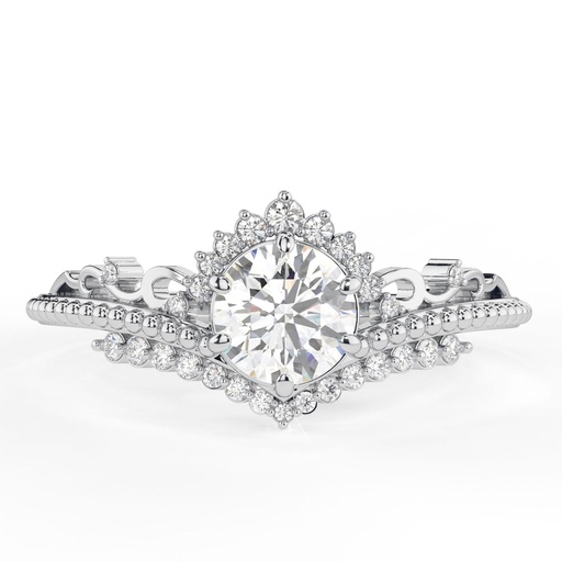 Round Cut Diamond Unique Engagement Ring for Women