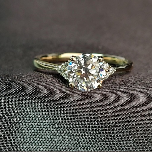 IGI Certified Round Lab Created Diamond Engagement Ring Brilliant Cut Round Three stone Engagement Ring, Lab Grown Engagement Ring