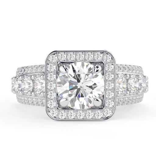  Halo Engagement Ring, Halo  Wedding Ring, Anniversary Gift, Colorless Ring, Gift For Her