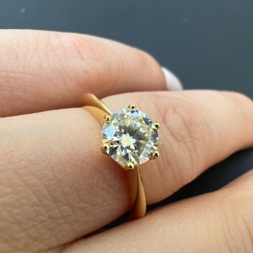  VVS Real Moissanite Engagement Promise Ring 14k Gold Plated 925 Silver