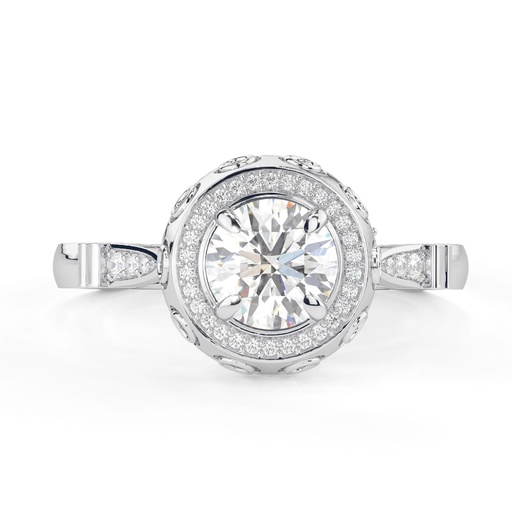 Cluster Round Cut Diamond Ring Traditional Engagement Ring Unique Double Halo Wedding Ring Aesthetic  Statement Ring Timeless Ring