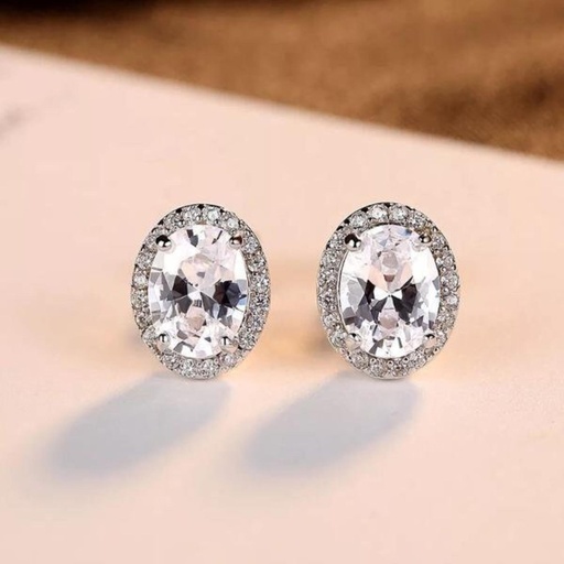 Lovely Oval Cut Full White Moissanite 10K/14K/18K,Solid White/Yellow/Rose Gold  Earring 4 Engagement,Wedding,Gift 