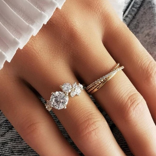 Round Diamond Cluster Ring, Yellow Gold Engagement Lab Grown Diamond Ring, Lab Diamond Anniversary Ring, Ring For Women's Gift