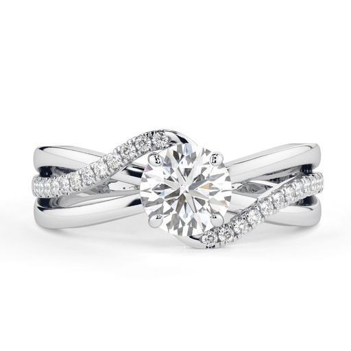 Round Cut Diamond Twisted Anniversary Ring for Women