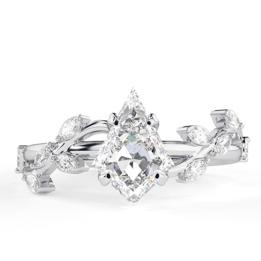  Kite  engagement ring Unique 14K Rose gold engagement ring women vintage cluster ring Bridal promise ring Anniversary ring