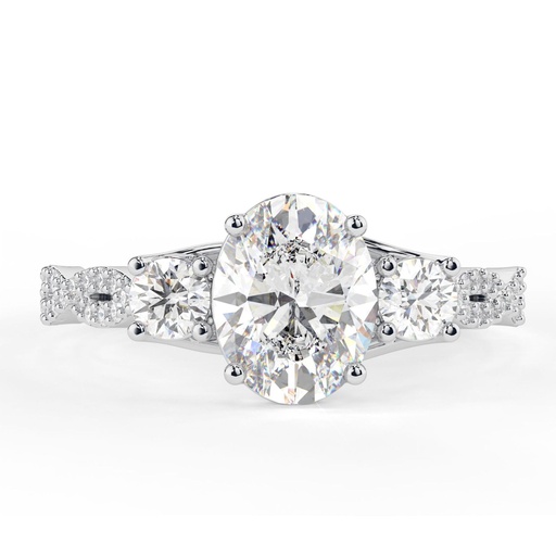 Oval Cut Diamond 3 Stone Twisted Anniversary Ring for Women