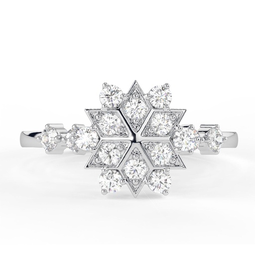 Round Cut  Cluster Wedding Ring, Gold Engagement Ring, Unique Round Diamond Proposal Ring, Anniversary Gift