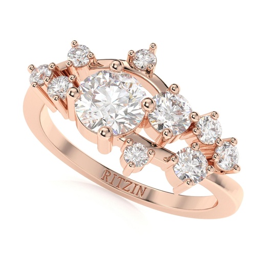 Round Diamond Cluster Style Anniversary Ring for Women