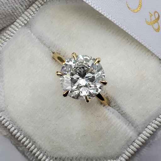 Round Moissanite Ring, Round Engagement Ring, 14k Solid Gold Promise Ring, Round Solitaire Moissanite Bridal Ring, 6 Prong Ring